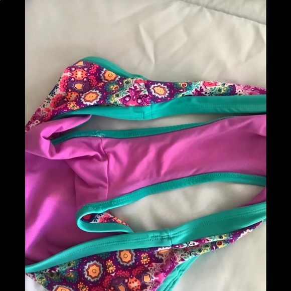 No Boundaries bikini colorful padded top 11-13 bottom XL pretty design’s… - Picture 9 of 10